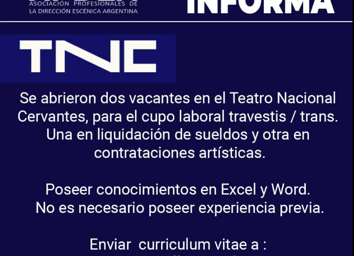 Apdea Informa: Vacantes en el TNC
